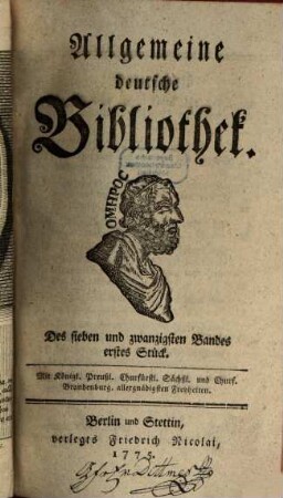Allgemeine deutsche Bibliothek. 27. 1775