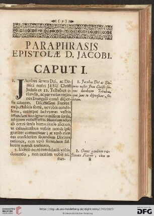 Paraphrasis Epistolæ D. Jacobi