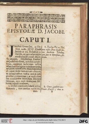 Paraphrasis Epistolæ D. Jacobi