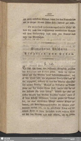 Vierzehnter Abschnitt. Alkalien und Erden