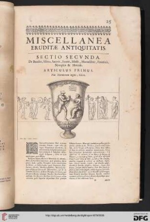 Sectio secunda: De baccho, Sileno, Satyris, Faunis, Musis, Maenadibus, Fanaticis, Nymphis & Hercule