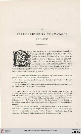 3. Pér. 8.1892: La tapisserie de Saint Anatoile de Salins