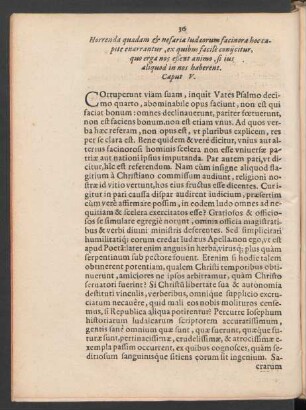 Horrenda quaedam et nefaria Iudaeorum facinora hoc capite enarrantur ... Caput V.