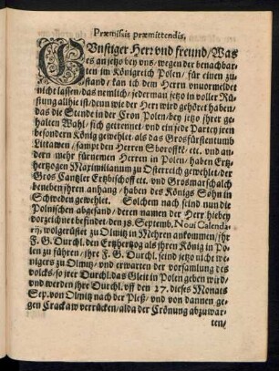 Praemissis praemittendis.