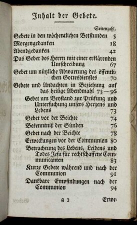 Inhalt der Gebete.