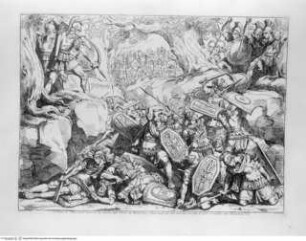 Pinelli, Bartolomeo, Istoria Romana. Incisa ad acqua forte da Bartolomeo Pinelli Romano. L'Anno 1818, e 1819. o.O.[Roma] u.J, "Li trecento sei Fabi..."; (Taf.26[29])
