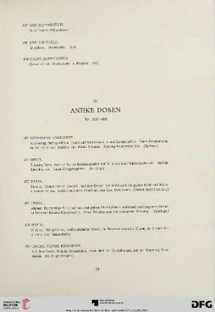 D. Antike Dosen (Nr. 470-490)