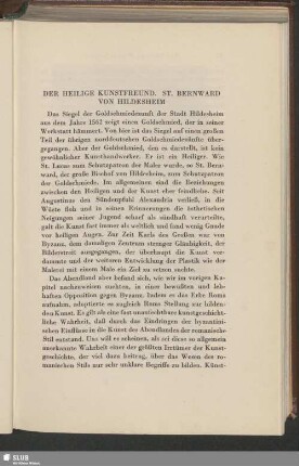 Der Heilige Kunstfreund. St. Bernward Von Hildesheim