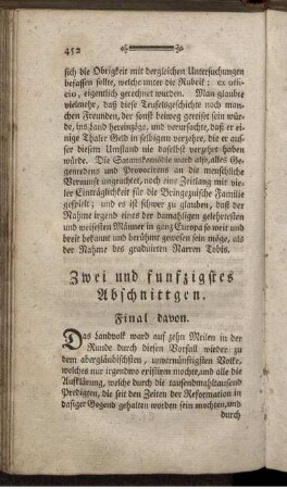 Zwei und funfzigstes Abschnittgen. Final davon.