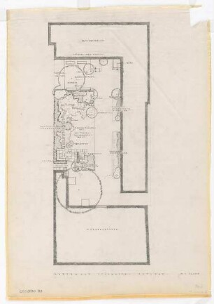 Garten Stichnote, Potsdam: Lageplan Gartenhof 1:100