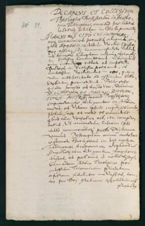 Testimonium ordinatioris der theol. Fakultät für den von Wolfgang Christoph Jagenreutter in Bernau berufenen Wolfgang Moser aus Schwanenstadt / Oberösterreich.