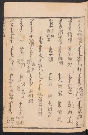 Ulha ujima de baitalara jaka i hacin = 牲畜器用類