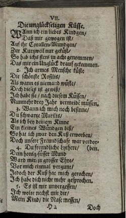 VII. Die unglückseligen Küsse