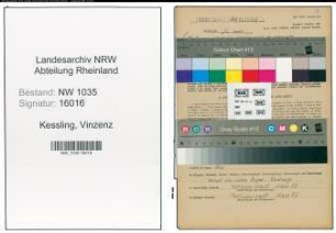 Entnazifizierung Vinzenz Kessling , geb. 25.12.1919 (Kaufmaennischer Angestellter)
