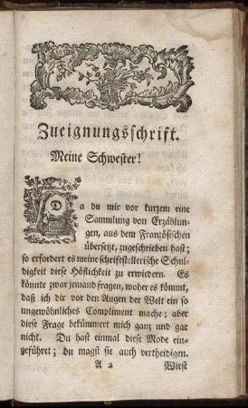 Zueignungsschrift.