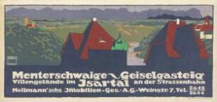 Menterschwaige Geiselgasteig Villengelände im Isartal. Heilmann'sche Immobilien-Gesellschaft