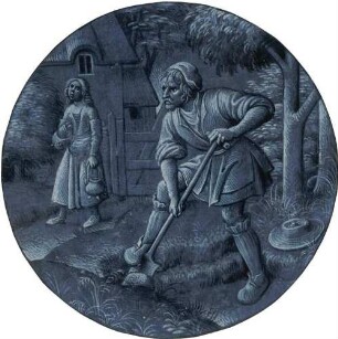 Bauer beim Umgraben (Monatsbild März)