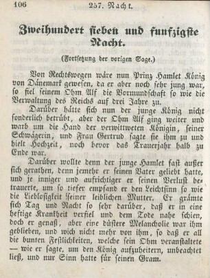 Zweihundert sieben und funfzigste Nacht
