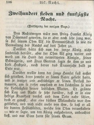 Zweihundert sieben und funfzigste Nacht
