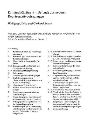 147-191, Kriminalitätsfurcht - Befunde aus neueren Repräsentativbefragungen