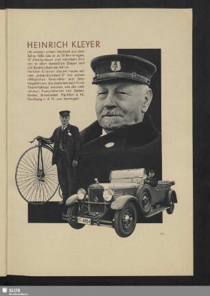 Heinrich Kleyer mit Rad und Auto