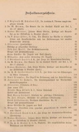 III-IV Inhaltsverzeichnis