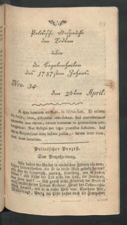 Nro. 34. den 26ten April