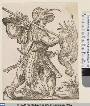 Landsknecht mit einem Hahn