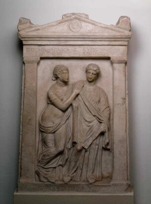 Attisches Grabrelief für Spondé Agathokleous Milesia und Euporía Agathokleous Milesia