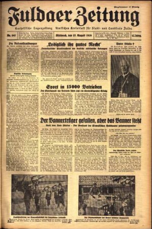 Ausgabe vom Mittwoch, den 17. August 1938.