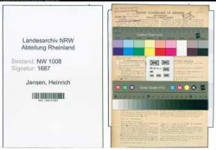 Entnazifizierung Heinrich Jansen , geb. 18.09.1886 (Masch.Waerter)