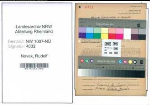 Entnazifizierung Rudolf Novak , geb. 14.11.1887 (Schlosser)