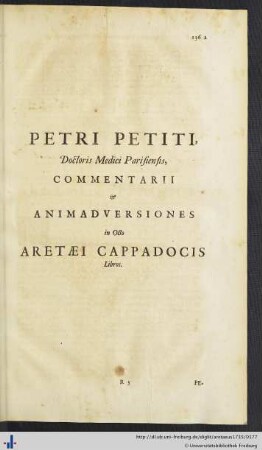 Petri Petiti Comentarii.