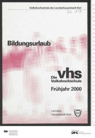 Programm für Bildungsurlaub 2. Semester 1999/2000