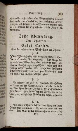 Erste Abtheilung. Das Thierreich,