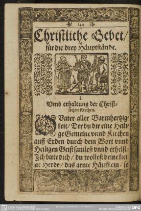 Christliche Gebet, für die drey Hauptstände