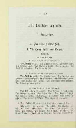 I. Satzlehre