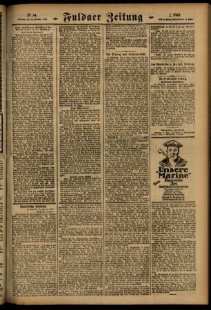Zweite Ausgabe vom Samstag, den 10. Februar 1917.