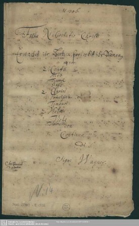 Erwachet ihr Herzen frohlocket ihr Sinnen - Mus.2749-E-502 : V (5), Coro, orch, bc