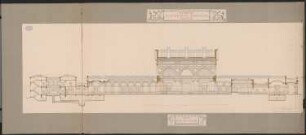 Kur- und Badehaus Schinkelwettbewerb 1878: Kurhaus: Querschnitt 1:100