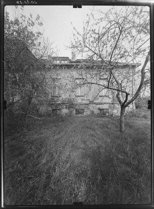 Lübben-Steinkirchen, Am Neuhaus 6. Schloß Neuhaus (1801). Eingangsfront (Teilansicht)