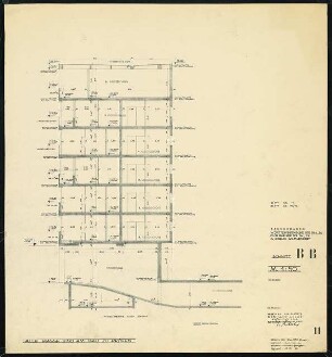 Wohnhaus, Württembergische Straße, Pariser Straße, Berlin-Wilmersdorf: Schnitt B-B Württembergische Straße1:50