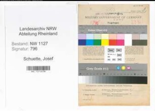 Entnazifizierung Josef Schuette , geb. 18.03.1894 (Buergermeister)