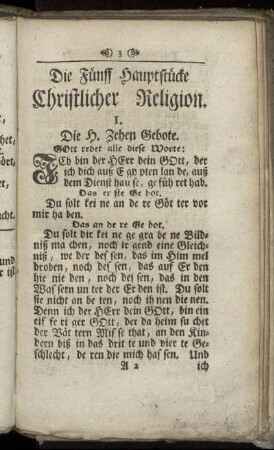 Die Fünff Hauptstücke Christlicher Religion.