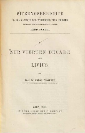 Zur vierten Decade des Livius. 1