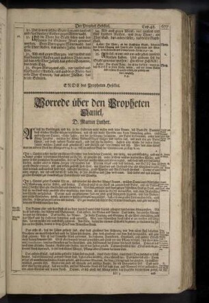 Vorrede über den Propheten Daniel, D. Martin Luther.