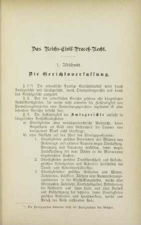 III. Das Reichs-Civil-Proceß-Recht.