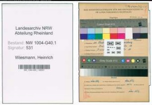Entnazifizierung Heinrich Wiesmann , geb. 28.10.1906 (Dreher)