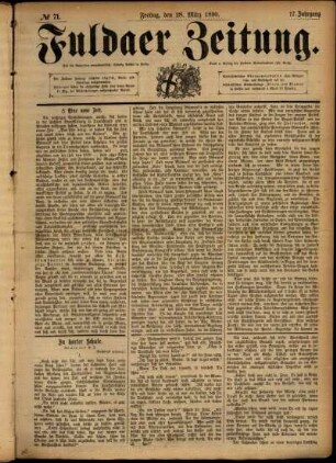 Ausgabe vom Freitag, den 28. März 1890.