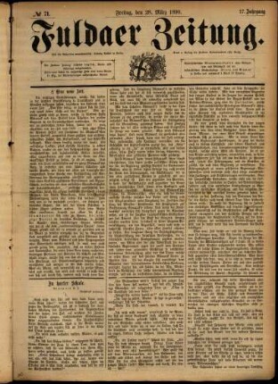 Ausgabe vom Freitag, den 28. März 1890.